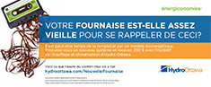 Votre fournaise est-elle assez vielle pour se rappeler de ceci? Image pour Il y a une photo d’une bande de cassette et le ruban est tout sorti et emmêlé. Le titre dit : Votre fournaise est-elle assez vielle pour se rappeler de ceci? Il est peut-être temps de la remplacer par un modèle écoénergétique. Faites la mise à niveau et recevez un rabais de 250 $ par l’entremise de l’incitatif de chauffage et de climatisation d’Hydro Ottawa. Visitez hydroottawa.com/nouvellefournaise